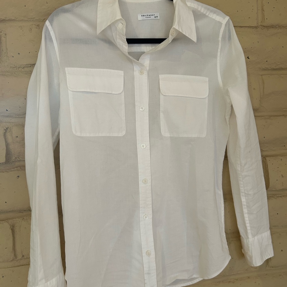 Equipment ivory silk Button-Up Blouse